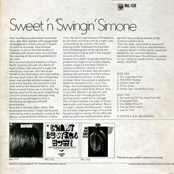 SWEET 'N SWINGIN' SIMONE