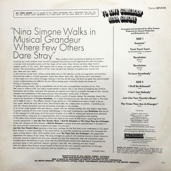 Nina Simone: To Love Somebody