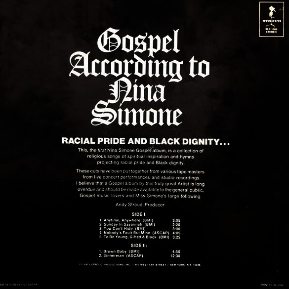 GOSPEL ACCORDING TO NINA SIMONE