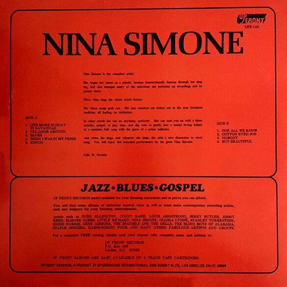 Nina Simone: Up Front Records